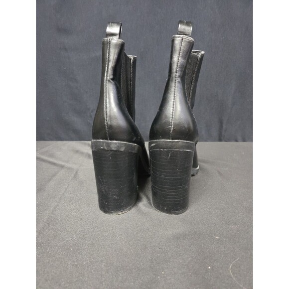 Charles David Black Leather Size 9.5 Platform Ankle Chelsea Deputy Boot Bootie - Picture 5 of 8